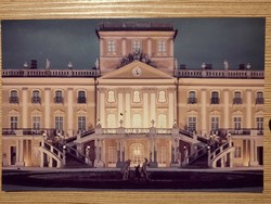 Fertőd Esterházy Castle in decorative lighting retro postcard - postal clean