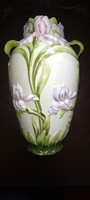 Art Nouveau vase with beautiful lily pattern, plastic decoration