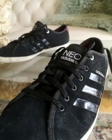 Adidas 40.5-es, vintage, Neo Label fekete tornacipő, vászon teremcipő