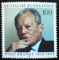 N1706 / Germany 1993 Willy Brandt stamp postal clerk