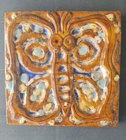 Zsolnay pirogránit pillangós falikép