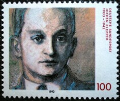 N1643 / Germany 1992 jochen klepper stamp postal clerk