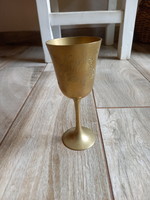 Szép régi ezüstözött talpas pohár (14,2x6 cm)