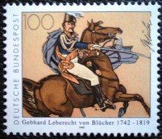 N1641 / germany 1992 gebhard leberecht von blücher marshall stamp postal clerk