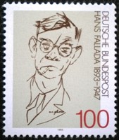 N1683 / Germany 1993 hans fallada stamp postal clerk