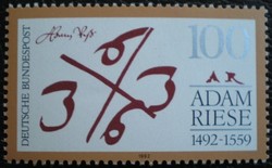 N1612 / Germany 1992 adam riese stamp postal clerk
