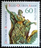 N1624 / Germany 1992 egid q. Asam stamp postman