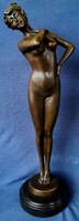 Dt/419 – French female nude bronze statue with nick mark