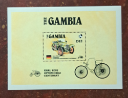 1986. Gambia car stamp block f/1/8