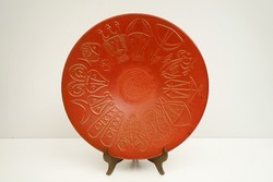 Mid century lake head horoscope ceramic wall plate / retro wall decoration