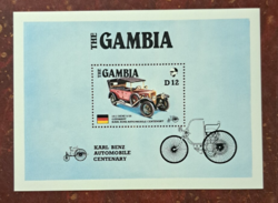 1986. Gambia autó bélyeg blokk F/1/8