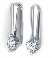 2.13Ct vvs1 h Valodi ice white moissanite diamond 925 sterling silver earrings