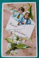 Antique greeting card, worn