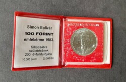 100 forint 1983 * Simon Bolivar tokban