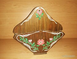 Old floral wooden wall comb holder (n)