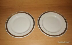 Alföldi porcelain gold pattern small plate in a pair, dia. 17.5 cm (2p-2)