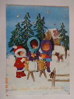Régi grafikus karácsonyi üdvözlő képeslap