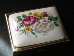Medicine box with floral porcelain top, box