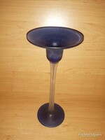 Blue glass candle holder - 27 cm high (fp)