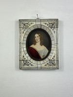 Antik Biedermeier női portré
