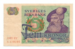5 Korona 1981 Sweden