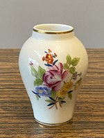 Herendi petite bouquet de rose (pbr) flower painted porcelain vase 6.5 cm