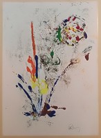 Rubint Ávrahám Péter - Virág-   Olaj ,karton  42x59,5 cm