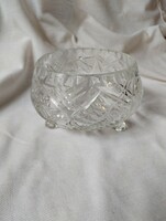 Three-legged lead crystal bowl