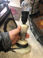 Table lamp, in working condition, marble, height 22 cm.