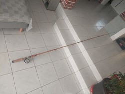 Retro bamboo fishing rod with reel