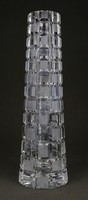 1Q916 Karel Wünsch csiszolt üveg váza 26.5 cm