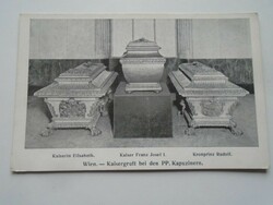 D201923  Régi képeslap   - Bécs -Erzsébet kriályné  Ferenc József és Rudolf trónörökös sírja   1910k