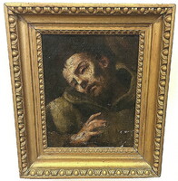 1600-s évek "Szent Ferenc extázisban",Szépművészeti Múzeumi bírálattal