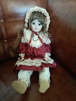 Doll with antique porcelain head 44cm