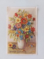 Régi virágos képeslap mezeivirágok