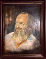 Csendben figyelő (1991). 60x50 cm. Prima díjas művésztől,tanúsítvánnyal. Károlyfi Zsófia (1952)
