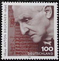 N1888 / Germany 1996 anton bruckner stamp postal clerk