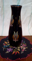 Váza fekete üveg váza 26 cm