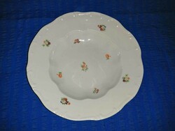 Zsolnay porcelain deep plate with flower pattern (a2)