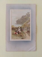 Old postcard 1908 children