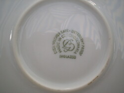 Czechoslovak detergent white porcelain round serving or cake bowl flawless 30 cm.