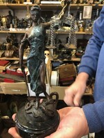 Justitia, the goddess of justice - bronze statue, art nouveau, 24 cm.