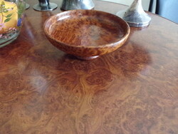 Old mahogany pedestal serving bowl