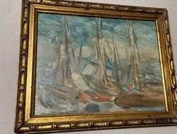 Ismeretlen impresszionista festő Csónakok