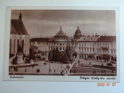 Régi postatiszta Weinstock képeslap: Kolozsvár, Mátyás király-téri részletek