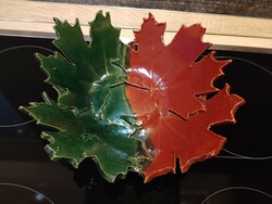 Autumn leaf-shaped ceramic bowl 25 cm