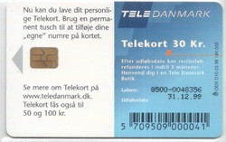 Foreign phone card 0494 Denmark 1998