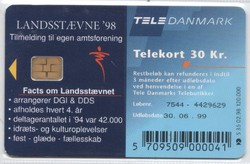 Foreign phone card 0496 Denmark 1998