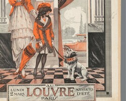 Au louvre, paris: lundi 2 mars: nouveautés d'été (c. 1913) French poster, illustration reproduction