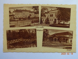 Régi postatiszta Weinstock képeslap: Félizfürdő (Erdély) - Viktor-szálló, Csónakázótó, Étterem